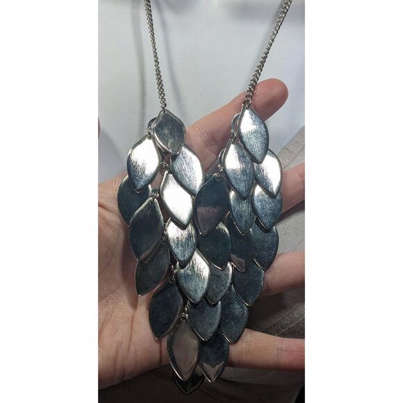 Whimsical Dragon Scale Chain Mail Bib Necklace - Picture 7 of 8